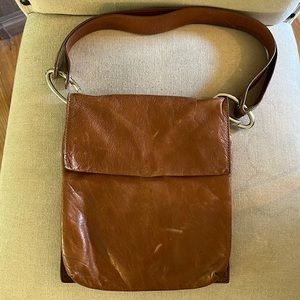 Prune Leather Low Profile Shoulder Bag Purse Brown One Size